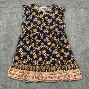 Keluummi Midi Dress Womens Size 20 Floral Sundress Elastic Waist Pockets Boho